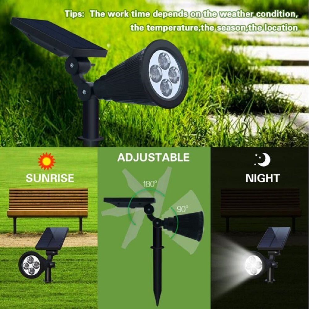compre focos reflectores led para exteriores para jardines solares cambio de color rgb sensor impermeable luces de energia solar instalacion 2 en 1