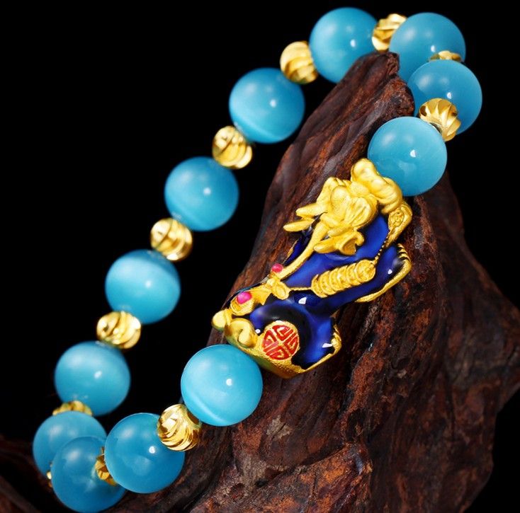 PiXiu Beads Bracelet Couple Gold Transfer Buddhist Beads Natural ...