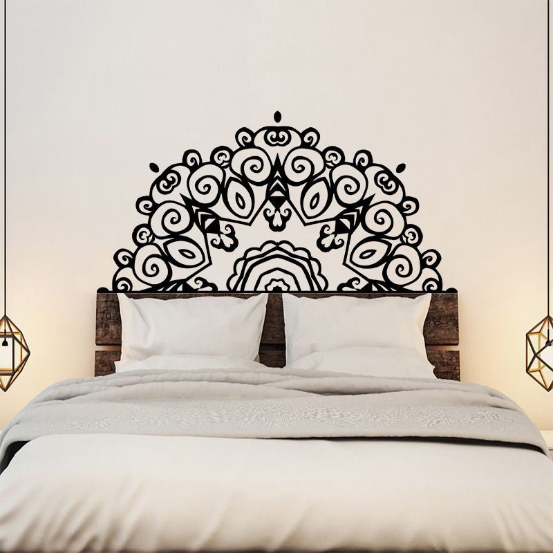 Large Headboard Wall Sticker Wall Mural Bed Bedside Mandala Vinyl Decals Kids Room Bedroom Giant Headboard Flower Home Decor Wall Stickers For Adults