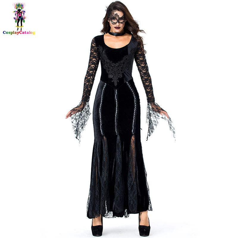 black dress vampire costume