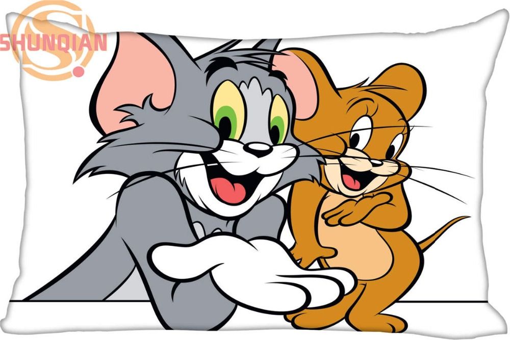 New Custom Tom And Jerry Pillowcase Zippered Rectangle Pillow