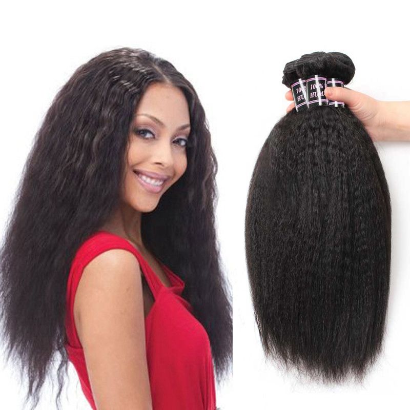 Cheap Brazilian Virgin Hair Kinky Straight 3 Bundles 100