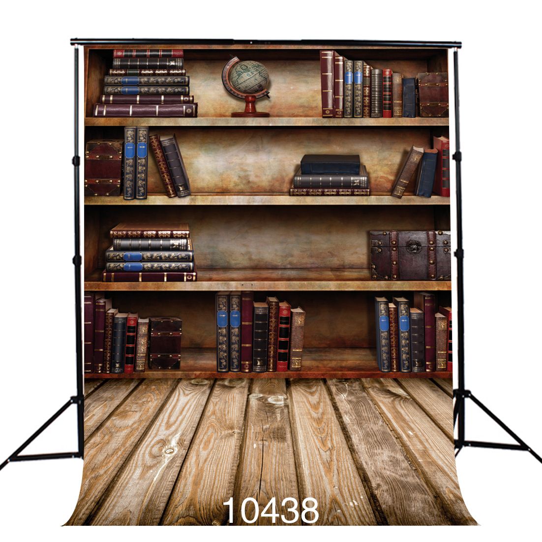 Bookshelf Photography Backdrop Nostalgic Wooden Floor Photo Background