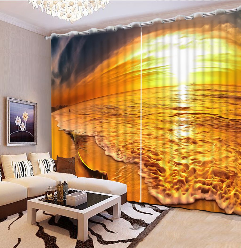 2019 Wave Curtains Blackout Modern Living Room Curtains Hooks