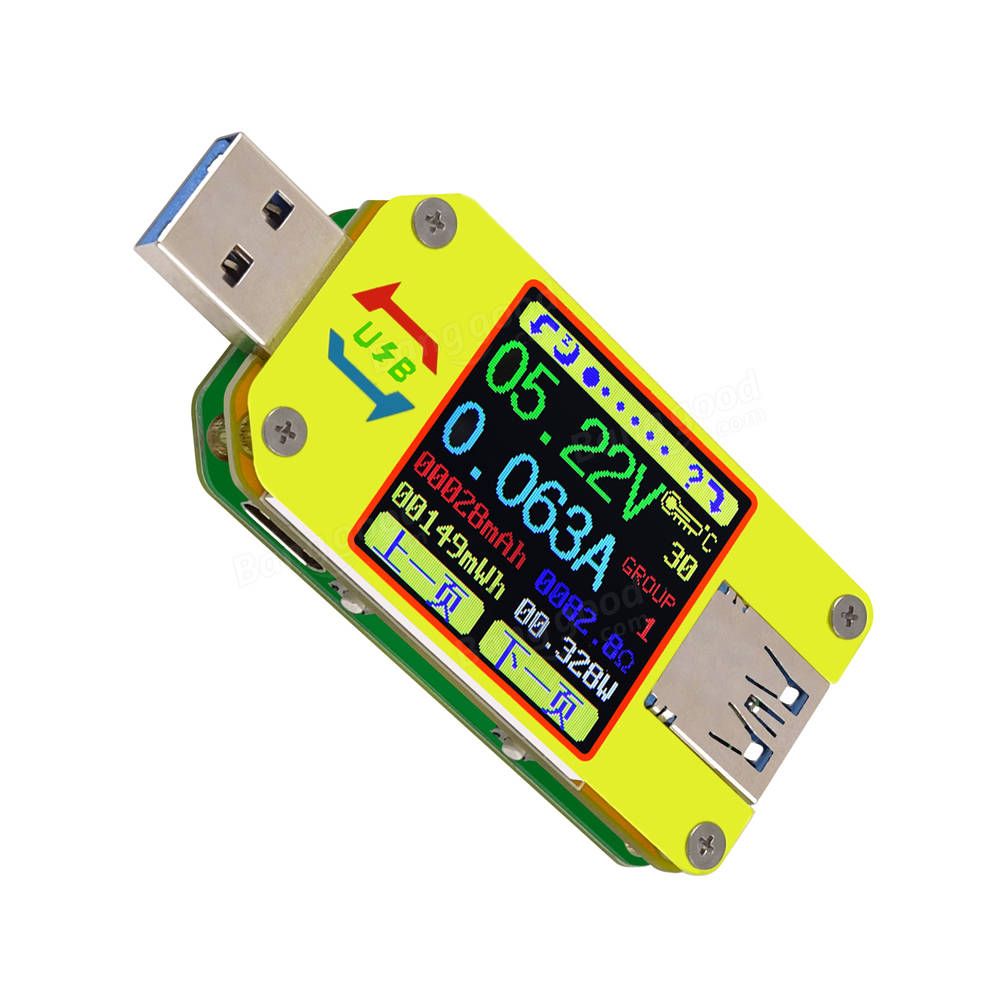 RUIDENG UM34C For APP USB 3.0 Type-C DC Voltmeter Ammeter Volt