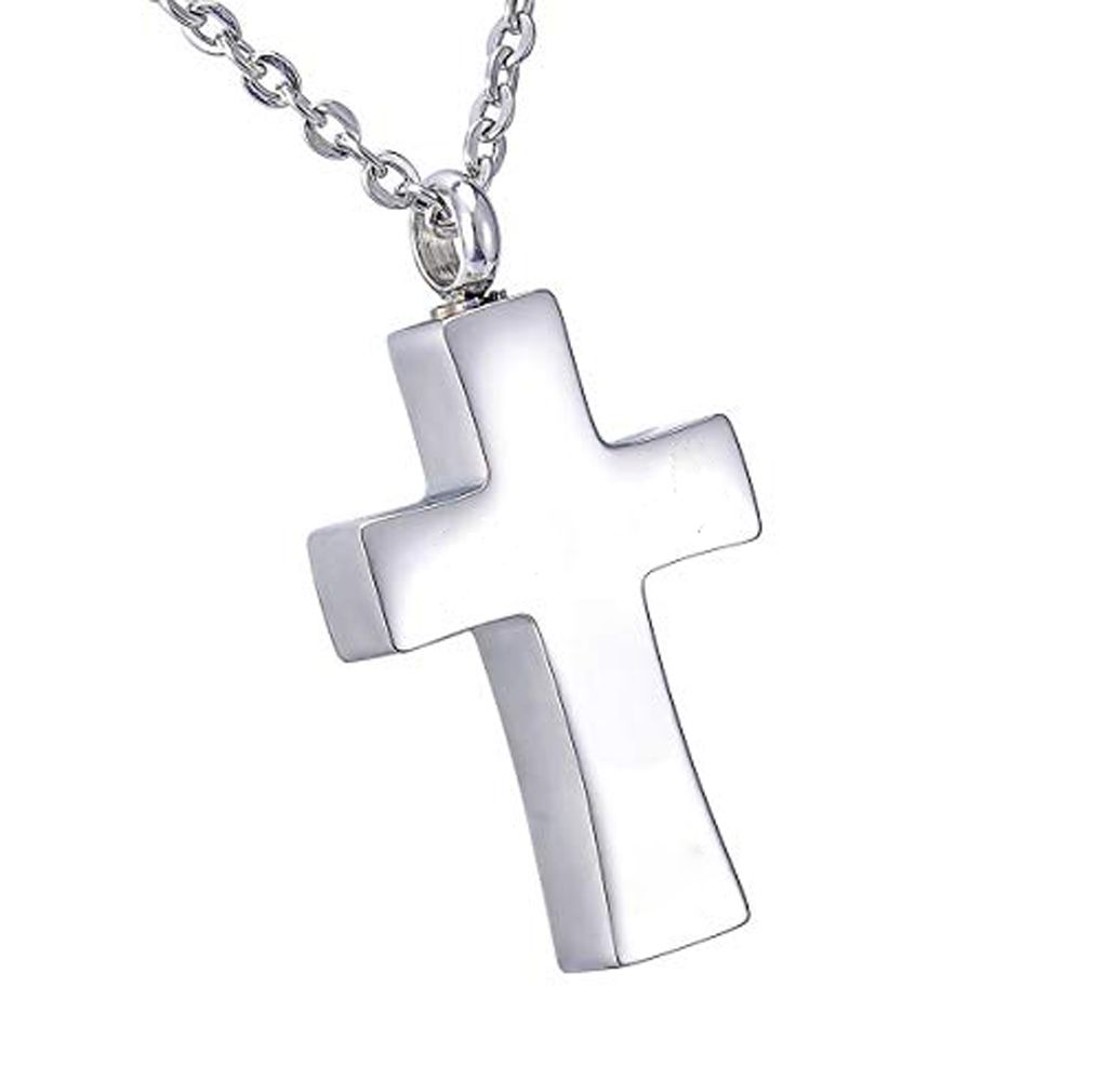Kai Urns Knights Crucifix Stainless Steel with Rose Tone Keepsake Memorial Urn Necklace 