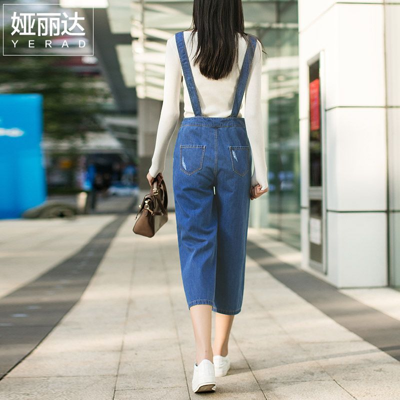 Acquistare YERAD Tuta Di Jeans Tuta Larga Da Donna Tuta Di Jeans Tuta Da  Donna Vintage Pagliaccetti 100% Cotone Palazzo Economico | Consegna Veloce  E Qualità | It.Dhgate