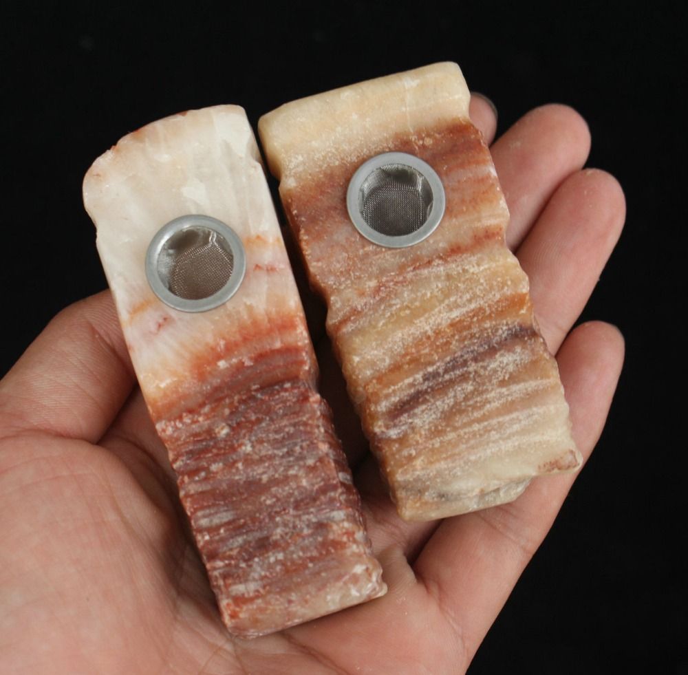 2020 Natural Gemstones Pork Stone Crystal Wand Smoking Pipe Quartz Tube