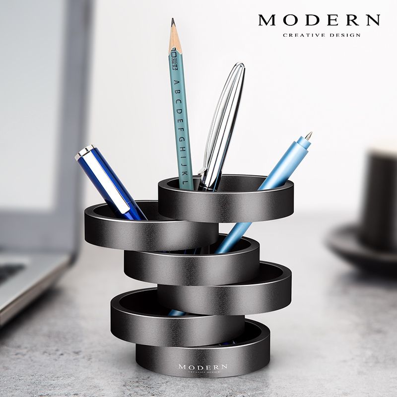 Modern High Grade Aluminum Alloy Creative Pen Holder Desktop Modern High Grade Aluminum Alloy