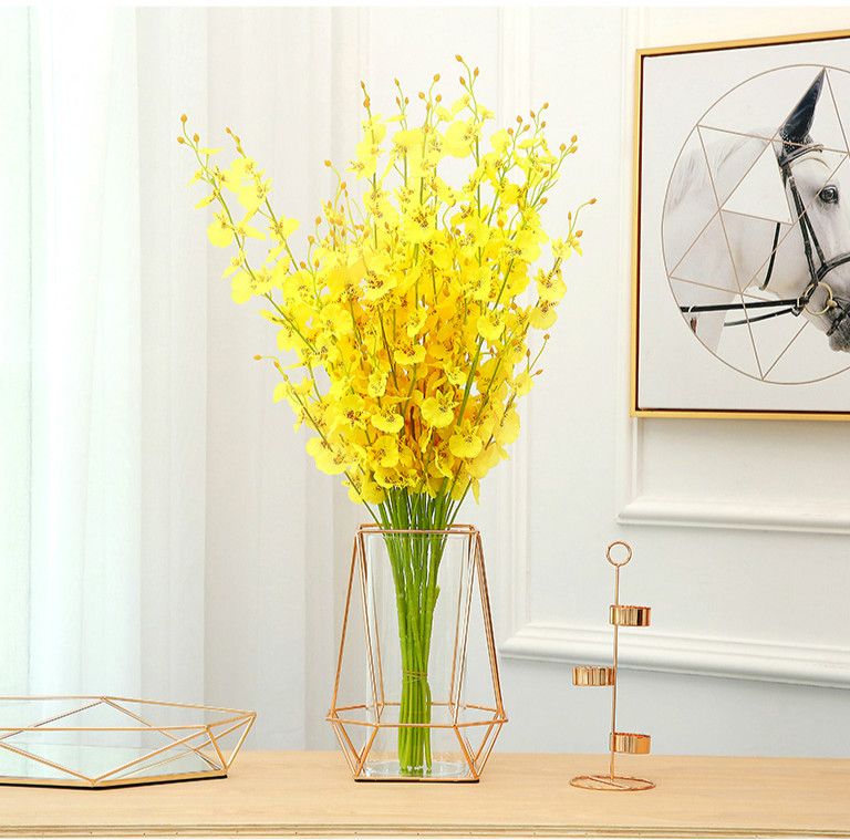 Gold Flower Vase Iron Candle Holder Multifounctional Vase Candle