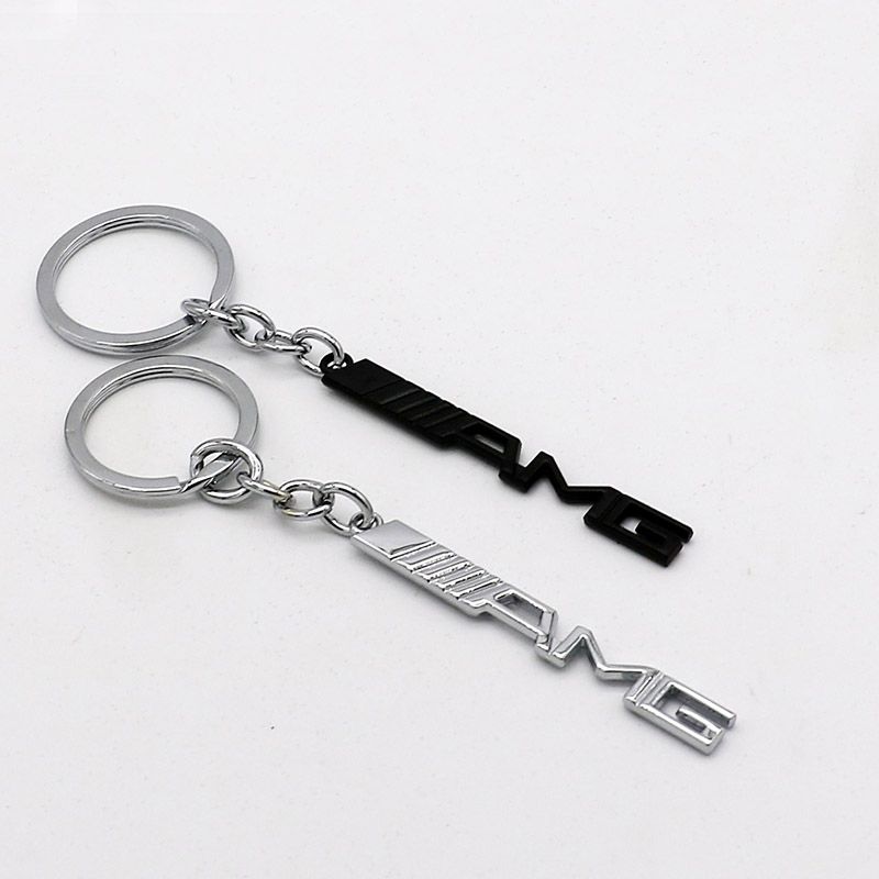 Porte-cl/és avec logo AMG Argent Mercedes Benz