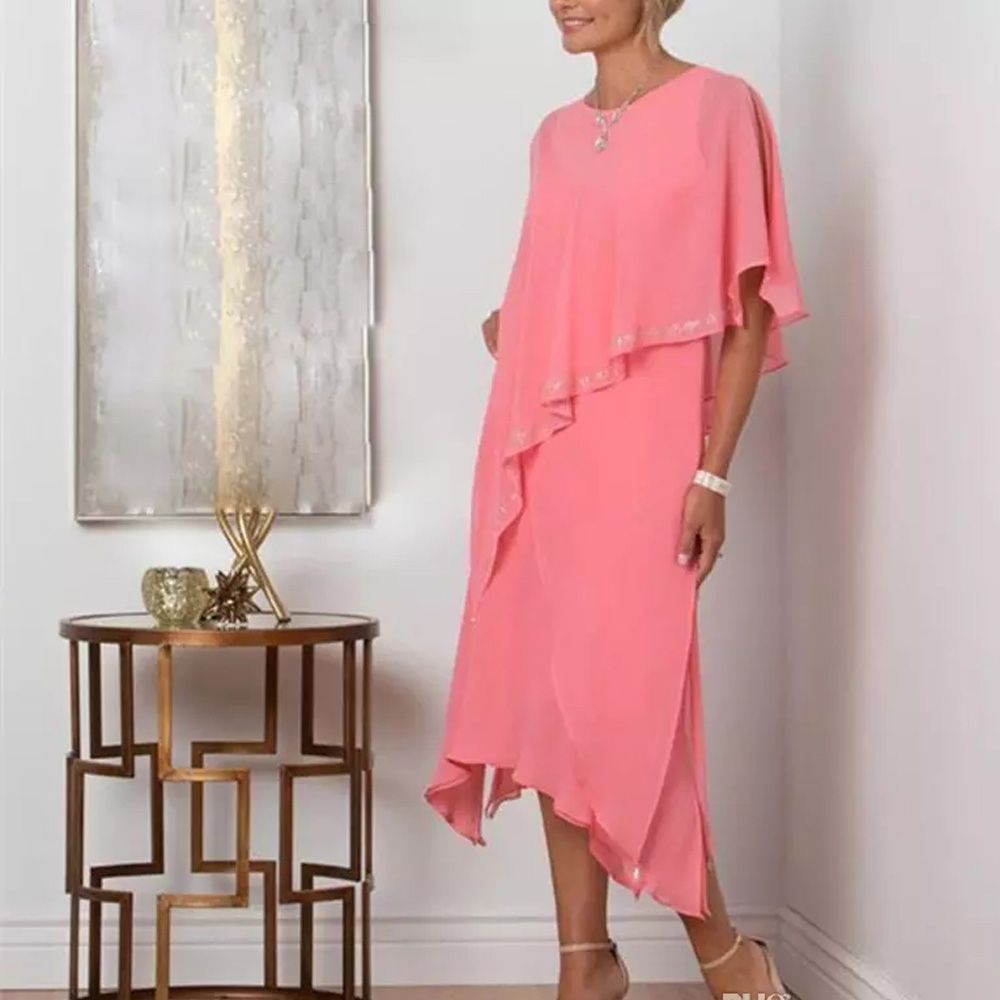asymmetrical hem mother of the bride dress