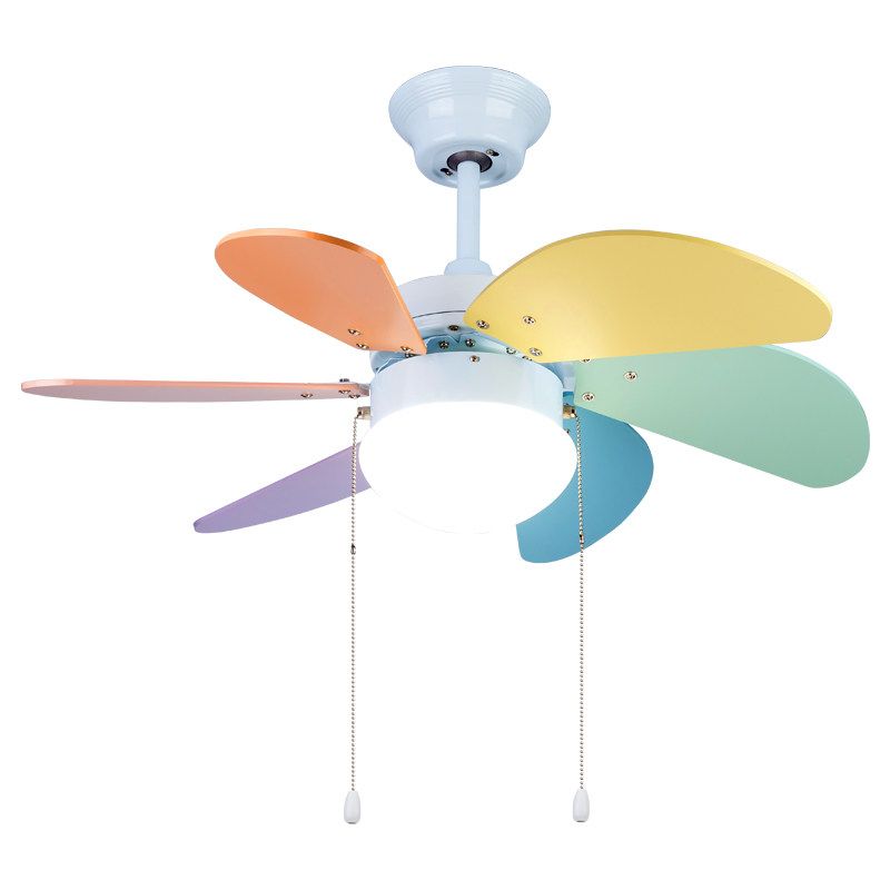 2019 Modern Simple Ceiling Lamp With Fan Macaron Color Kid Room Bedroom Living Room Wood Art Fan Lamp Colorful Deco Pendant From Butao 226