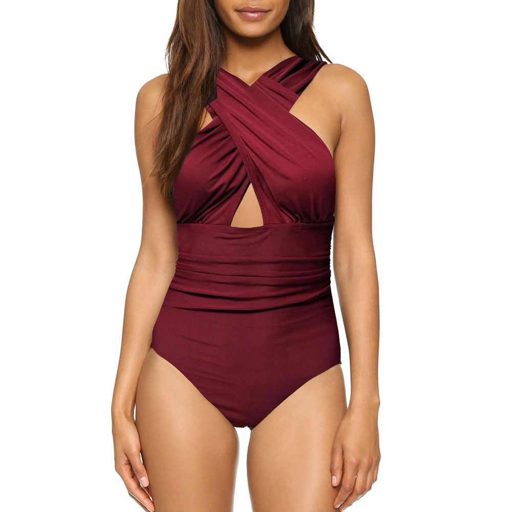 red plus size swimsuit