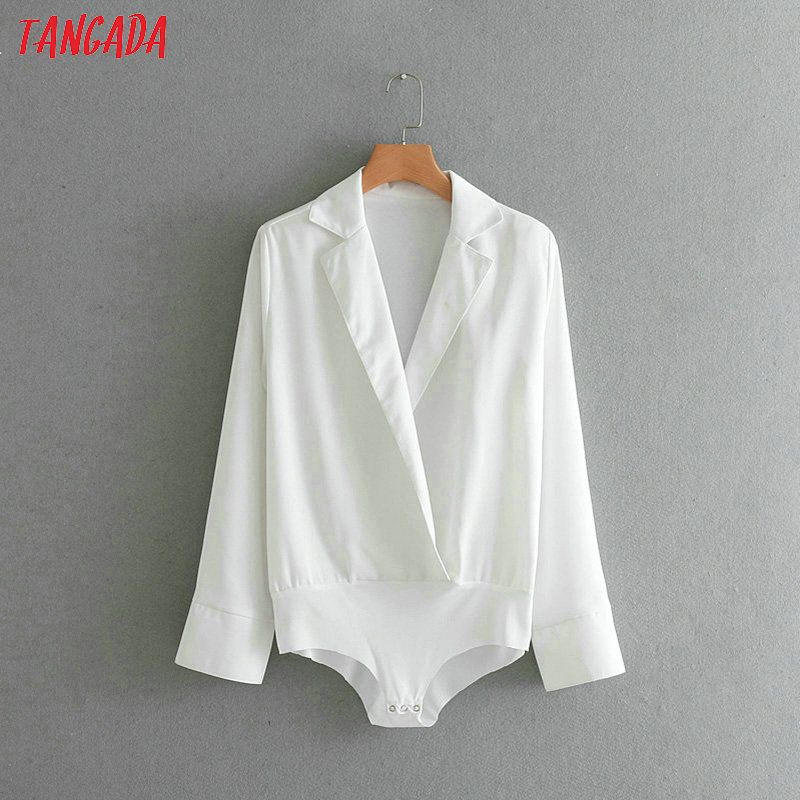 Moda Mujer Blanco Blusa Blanco Body De Manga Larga Tops De 15,68 € | DHgate