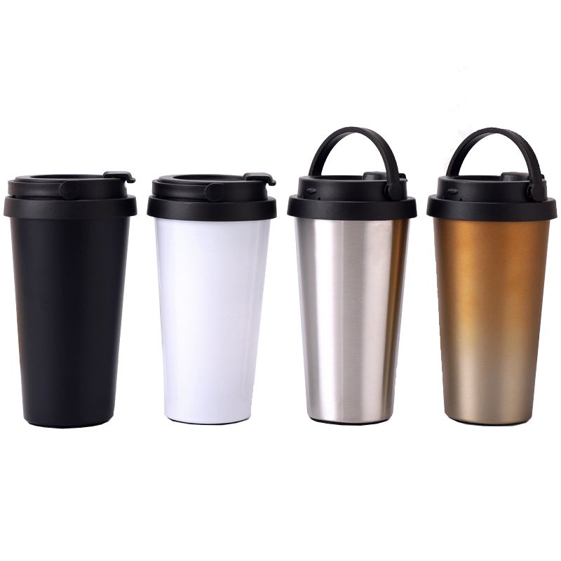 thermal coffee mug with handle and lid