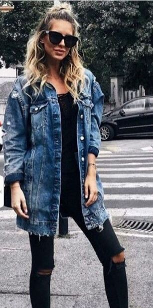 jeans long jacket