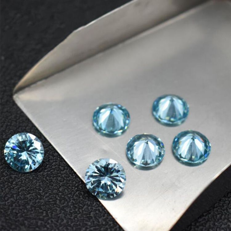 MAN MADE AQUAMARINE 6.5 MM ROUND CUT OUTSTANDING COLOR AAA 