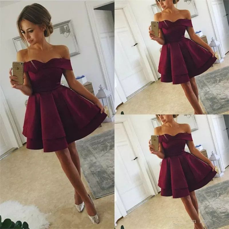 red burgundy dresses for prom