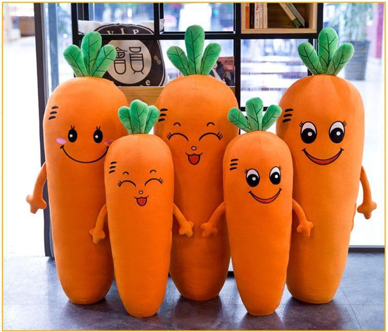 Dorimytrader pop grande suave zanahoria almohada de peluche de dibujos animados  verduras muñeca cojín niños juguete