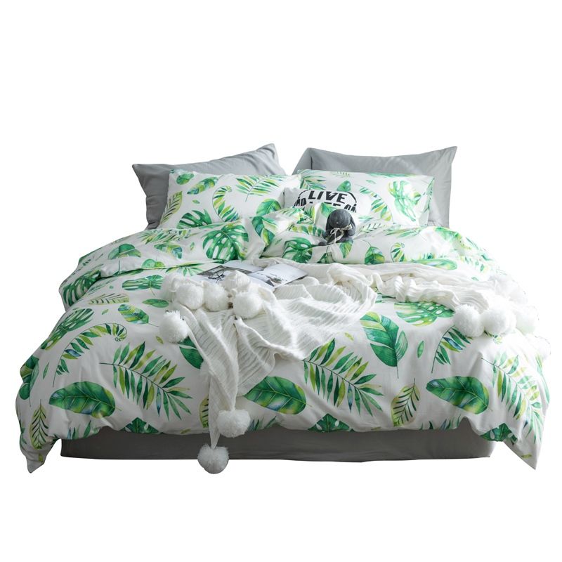 Tutubird Tropical Leaf Plant Print Bed Linen Bedding Set 100 Coon