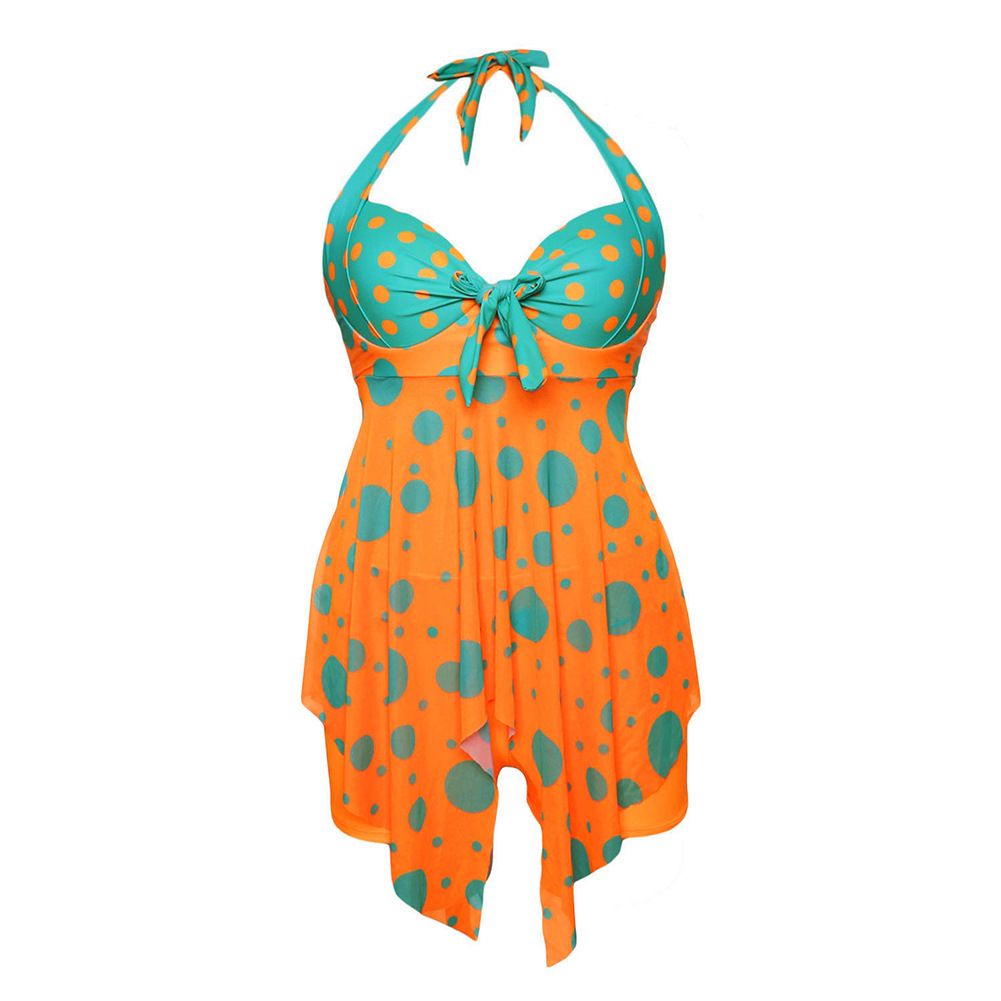 orange plus size swimwear