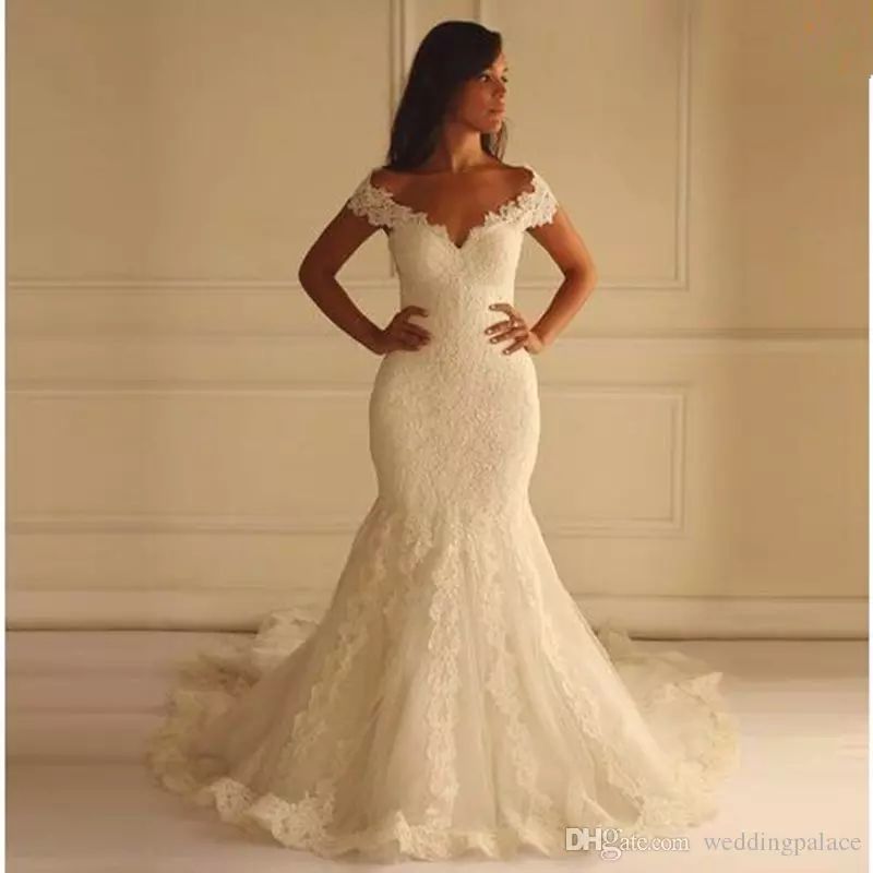 mermaid wedding dresses 2018 with sleeves