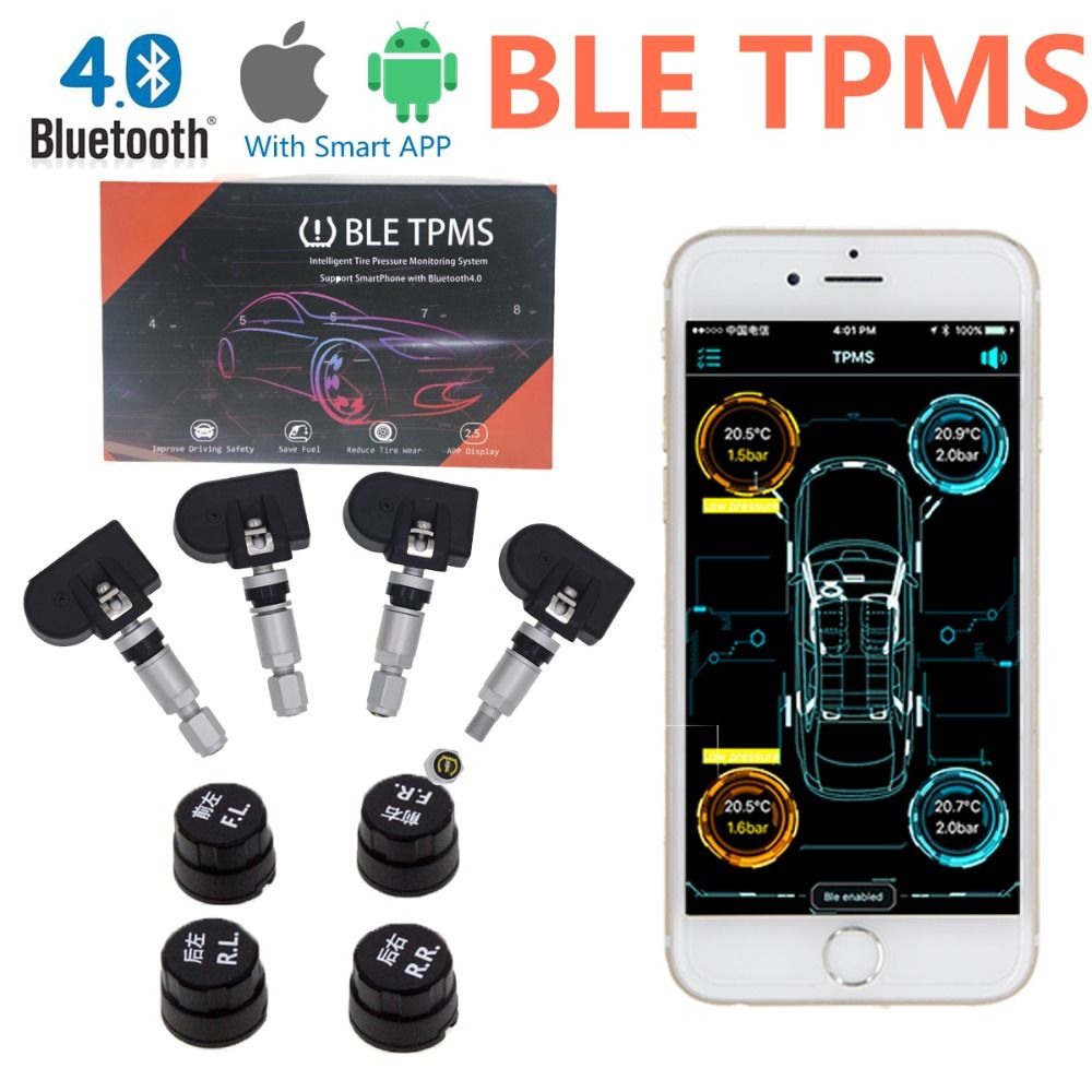 Smart BLE TPMS Bluetooth TPMS Car Tire Tyre Pressure Monitoring System