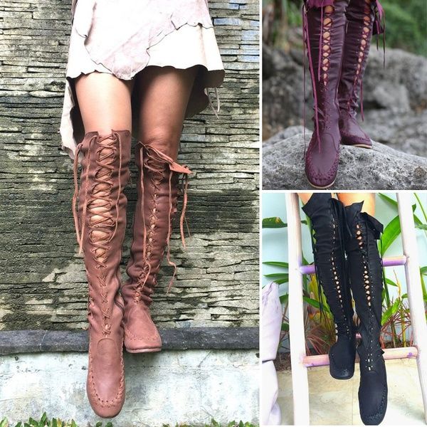 medieval knee high boots