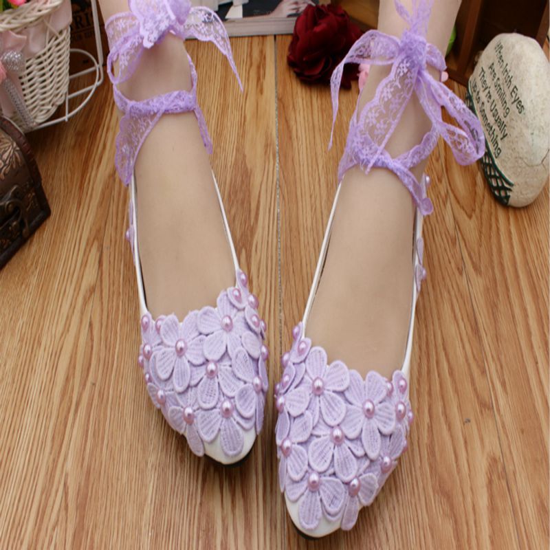 purple lace wedding shoes