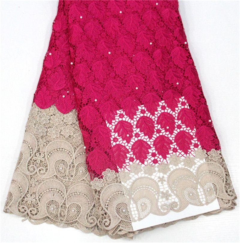red guipure lace fabric