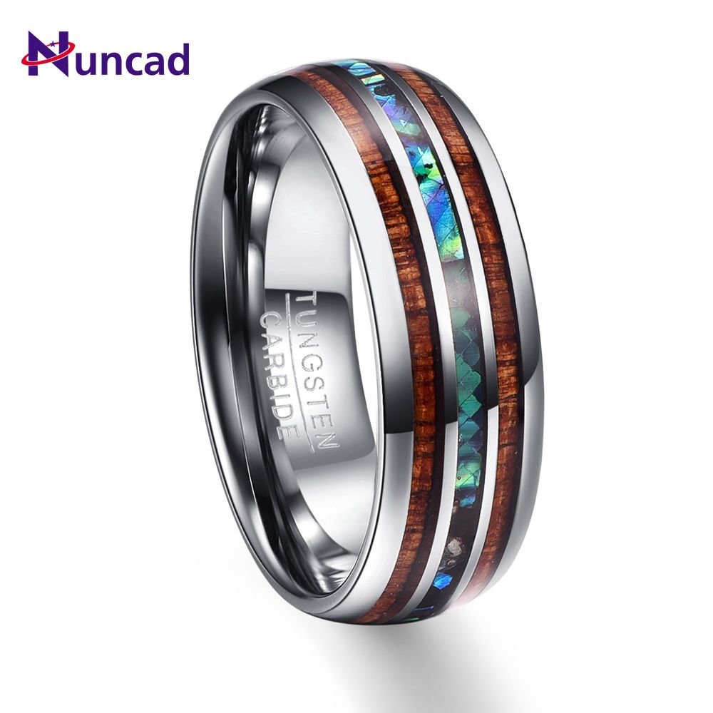 tungsten wood grain wedding band