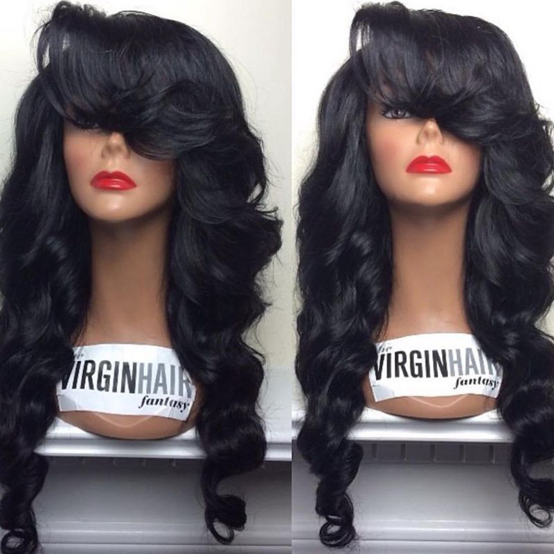 Human Hair Full Lace Wigs Lace Front Wig Loose Wave Glueless Cap With