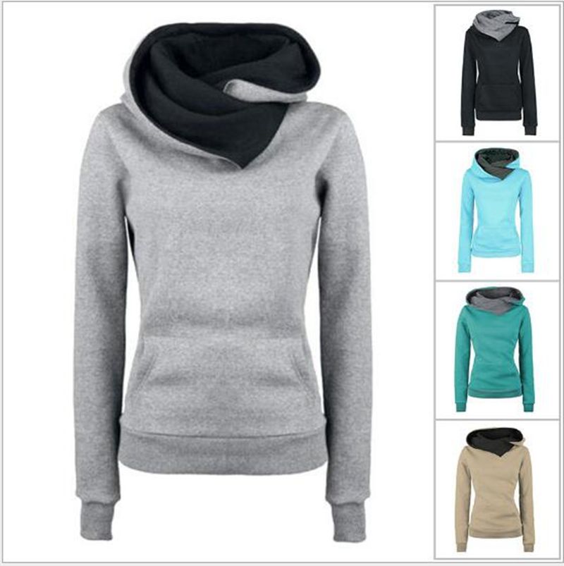 2021 Women Hooded Clothes Women Fleece Sherpa Hoodies Solid Sweatshirt ...