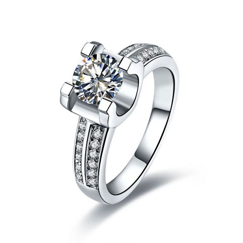 Magnífico Circonio De Diamantes De Colores 925 Anillo De De Magnífico Circonio De Diamantes De Colores 925 Anillo De De