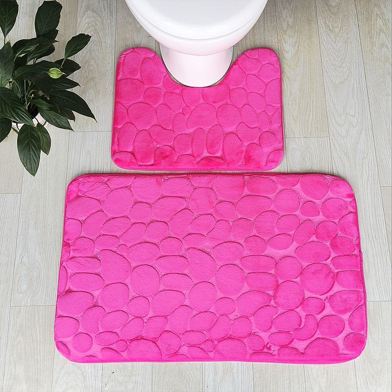 2020 Cobblestone Flannel Anti Slip Toilet Bowl Carpet Tapis Pour Wc Antiskid Floor Mat Bathroom
