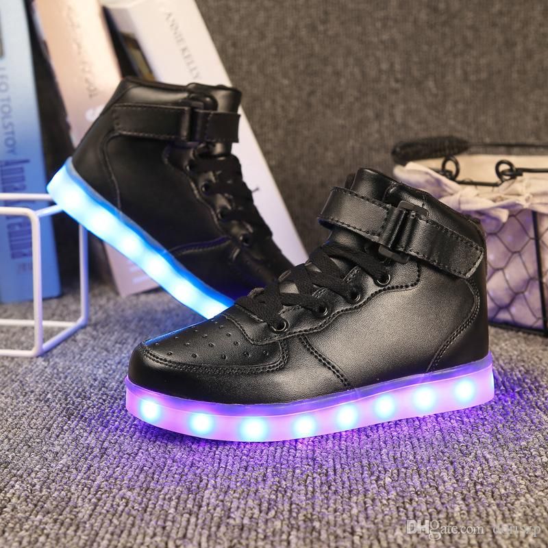 chen yasheng Kid Boy Girl USB Charging LED Light Sport Shoes Luminous Flashing Sneakers 