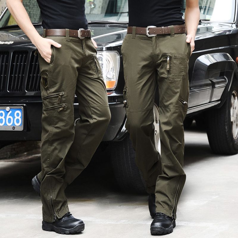 airborne jeans casual training cotton breathable multi pocket military army camouflage cargo pants trousers for men