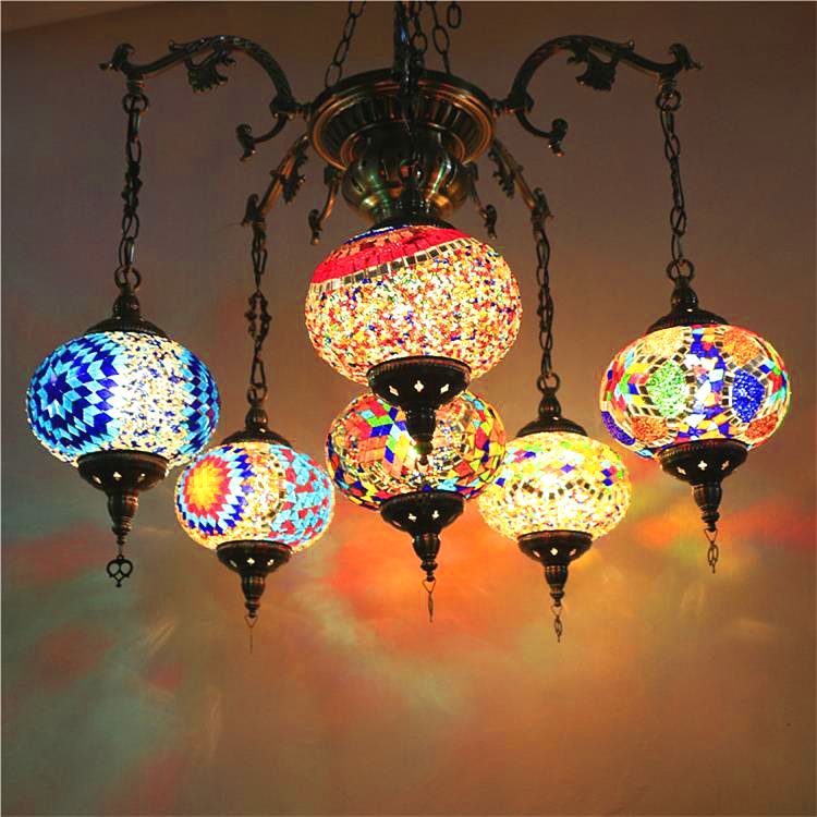 Bohemia Turkish Moroccan Pendant Light Handmade Mosaic Stained