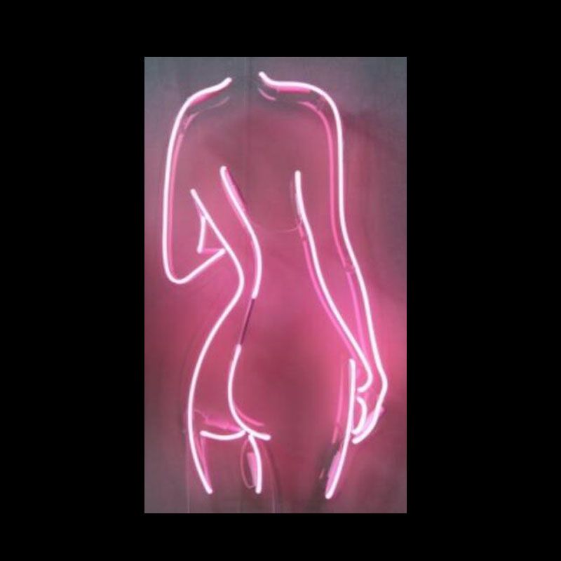 2019 Pink Sexy Back Nude Lady Girl Neon Sign Handmade Real Glass Tube Bedroom Home Art Decoration Display Neon Signs White Backing 10x19 From