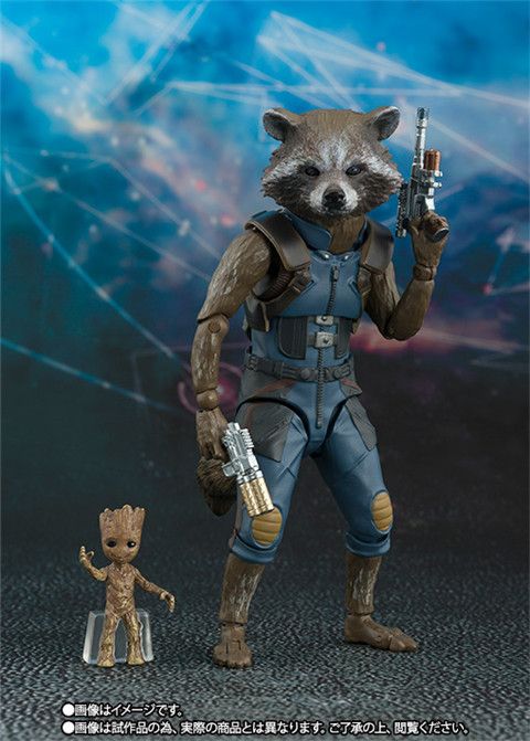 Hot Raccoon SHF Figuarts Guardians of the Galaxy Baby Tree Action Figures Toys