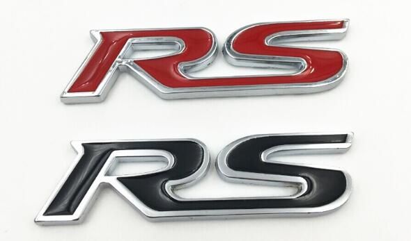 Metal RS Emblem Badge Decal Sticker For Chevrolet Kia Rio Skoda Ford Focus