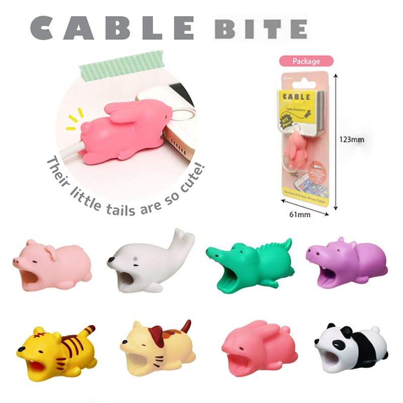 Cable Bite USB Cable Saver Protector Cover Wire Cord Cute Animal Design Charging Cord Protective for iPhone Lightning Type-C Cable Bite USB Cable Saver Protector Cover Wire Cord Cute Animal Design Charging Cord Protective for iPhone Lightning Type-C