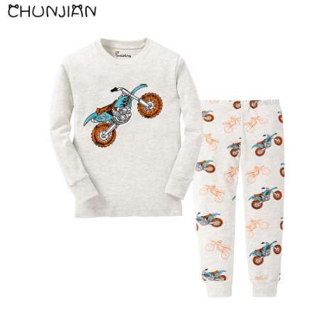 Acheter Pas Cher Nouveaux Garcons Pyjama Enfants Moto Pyjama Bebe Pour 2 7 Ans Pijama Enfants Vetements Ensembles Filles 100 Coton Manche Du 14 25 Fr Dhgate