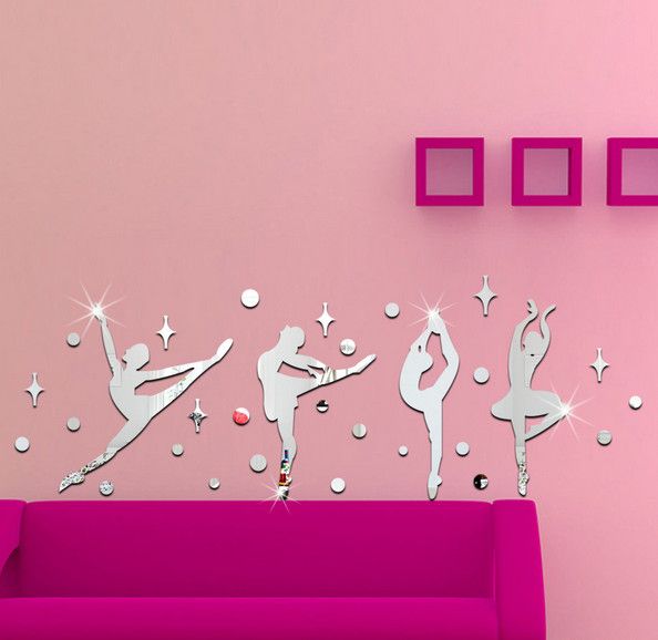 Acquista Creative Ballet Dancers Wall Stickers 3d Diy Dance Room Decor Casa Study Decorazioni Asilo Adesivi Specchio A 10 04 Dal Dhmaxdeal