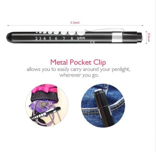 Nouveau Aluminium Violet Penlight Pen LED Lampe Torche M/édical EMT Chirurgical Premiers Soins Lampe De Poche Penlight