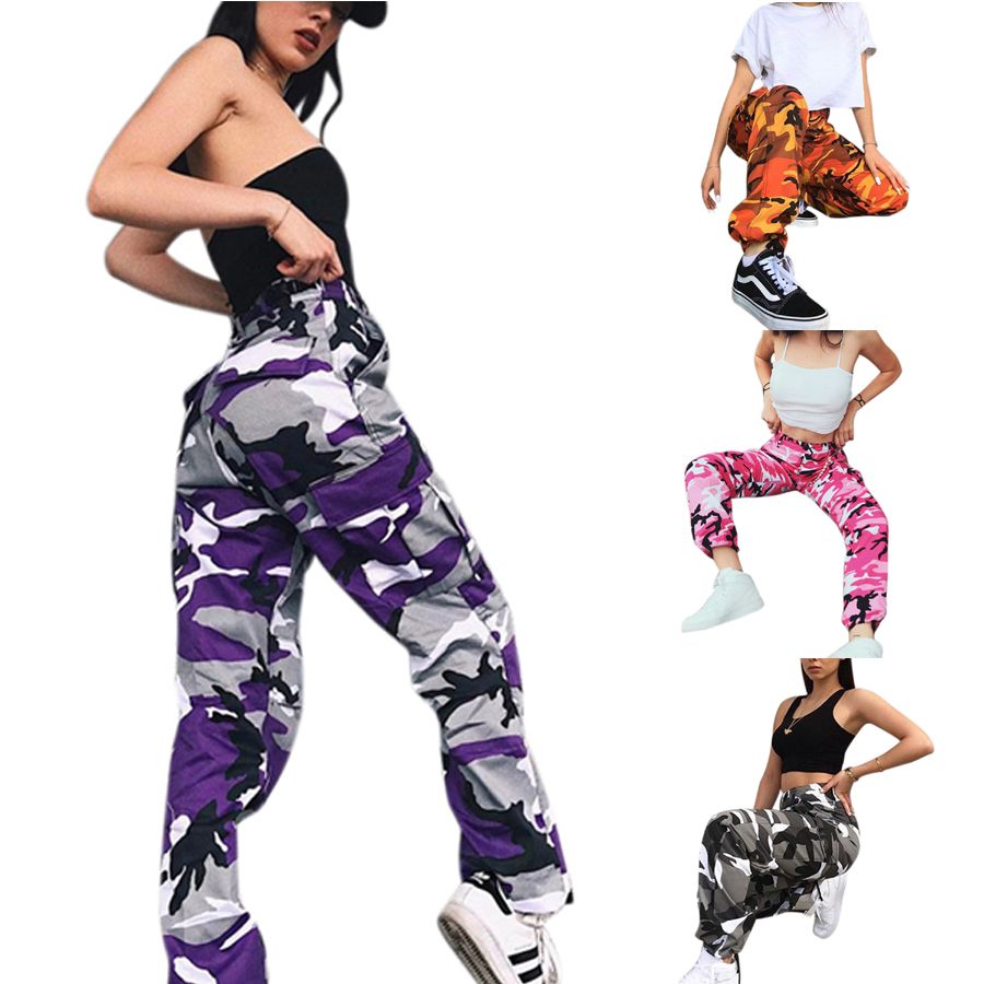 Compre Nueva Moda Para Mujer De Camuflaje Camo Pantalones Cargo