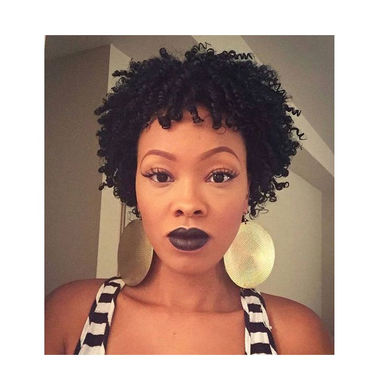 New Soft Afro Short Kinky Curly Wig Brazilian Hair Simulation