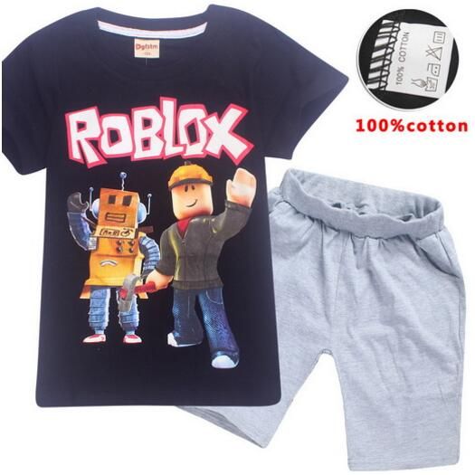2018 Summer Boys Clothes Cartoon Roblox Print Template T Shirt