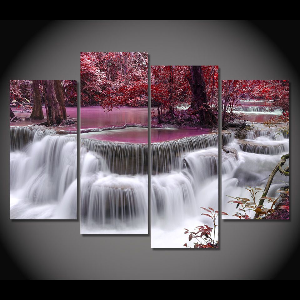 2021 Canvas Painting Waterfalls Trees Hd Printed Canvas Art Prints Wall Art Home Decor Poster Pictures For Living Room From Weichenart 18 09 Dhgate Com